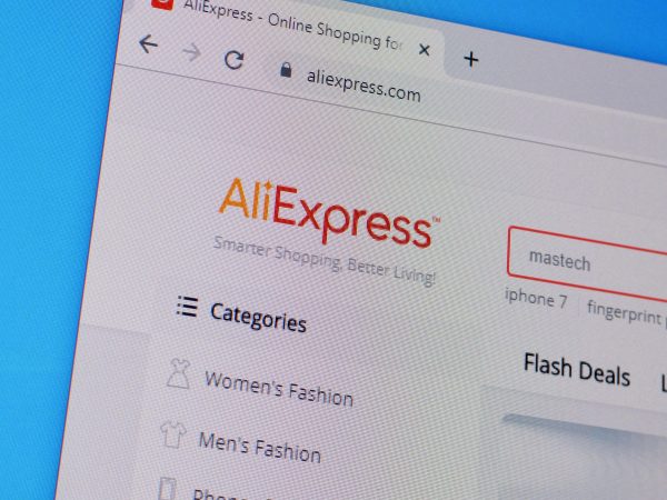 NY, USA - DECEMBER 16, 2019: Homepage of aliexpress website on the display of PC, url - aliexpress.com.